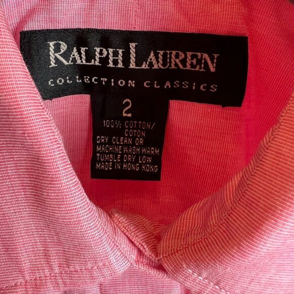 RALPH LAUREN Collection Classics cotton pink button down shirt top blouse size 2 - Picture 4 of 7